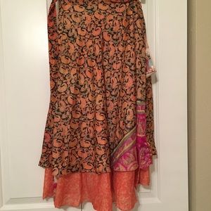 Silk Wrap Around Skirt Dress